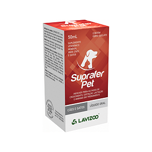 Suplemento Vitaminico com Ferro Suprafer Pet Lavizoo 50ml