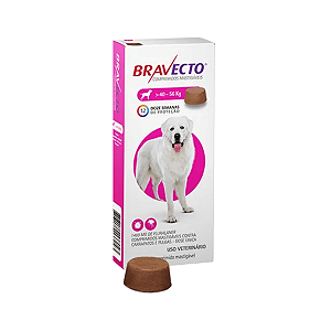 Bravecto 1400mg Antipulgas e Carrapatos Cães 40kg até 56kg