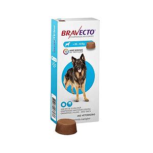 Bravecto 1000mg Anti Pulgas e Carrapatos Cães 20kg até 40kg