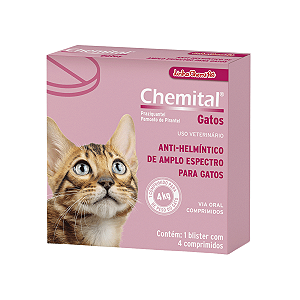 Remédio para Vermes em Gatos Chemital 4cp