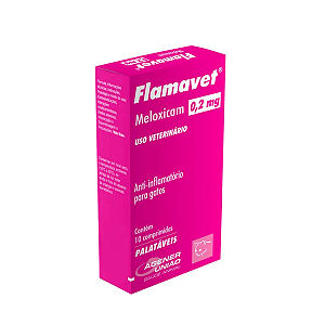 Flamavet Gatos 0,2mg Anti Inflamatório Meloxicam 10 Comp
