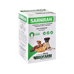 Sarniran Pet Spray Biofarm para Cães e Gatos 30ml