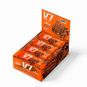 V7 Wafer Creme de Avelã 6g de proteína - 12 Unidades 25gramas