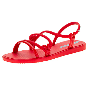 Sandália Rasteira Ipanema Solar Confortável Vermelho