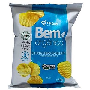 CHIPS BATATA ONDULADA ORG 30g BEM ORGANICO