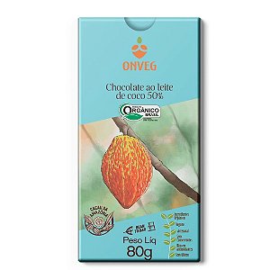 CHOCOLATE 50% AO LEITE DE COCO 80g ONVEG