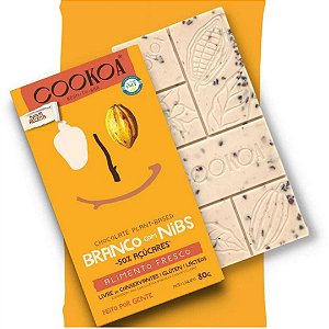 CHOCOLATE BRANCO NIBS 80g COOKOA