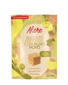 BISCOITO PROTEICO COM ALHO PORO 55g ALERE