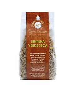 LENTILHA VERDE EM GRAO 400g CERES BRASIL