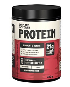 PROTEINA VEGETAL SABOR MORANGO 490g PLANT POWER
