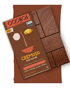 CHOCOLATE INTENSO 70% COM LARANJA 75g COOKOA