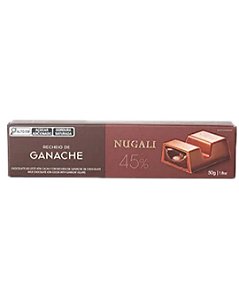 TABLETE  AO LEITE COM GANACHE DE CHOCOLATE 50g NUGALI