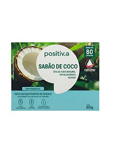 SABAO DE COCO EM PO SEM FRAGANCIA 800g POSITIVA