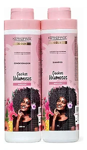 Kit Kerabrasil Shampoo 1l E Cond 800ml Cachos Volumosos