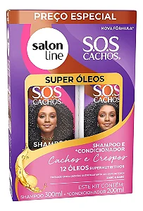 Kit Shampoo 300ml + Condicionador 200ml SOS Cachos Super Óleos