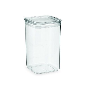 Pote Hermético Quadrado com Tampa Transparente Vedação Tripla - 2,3L