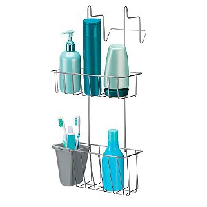 Porta Shampoo e Escova Dental para Box Cinza Arthi Tri-therm