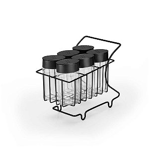 Minicarrinho Com 6 Porta Condimentos Arthi Black
