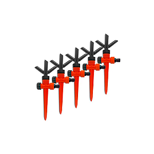 Kit 5 Irrigador Giratório 3 Jatos Para Jardim - Forceline