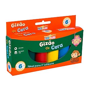 Gizão de Cera Meu Primeiro Giz 6 Cores Leo e Leo