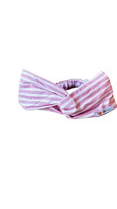 Faixa Cruzada Listrada branco e Rosa