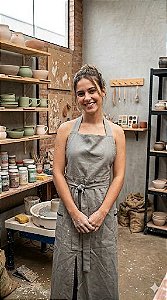 Avental Ceramista E Chef Cinza