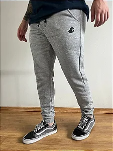 Calça Moletom Jogger Ghost Guy - Cinza - com pelúcia
