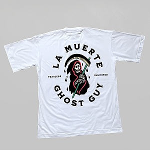 Camiseta Oversized Ghost Guy - LA MUERTE - Branca