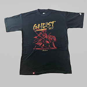 Camiseta Oversized Ghost Guy - Samurai/Tiger - Preta