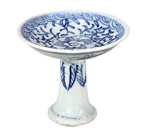 Castiçal Porcelana | Azul e Branco, séc. XIX