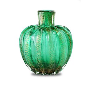 Murano Vintage | Vaso Verde e Dourado