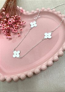 COLAR 45CM CADEADINHO COM TREVOS