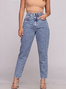 Calça Mom Jeans Feminina Cintura Alta