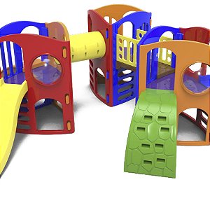 Playground Big Star III Com Ponte E Escorregador Tubular
