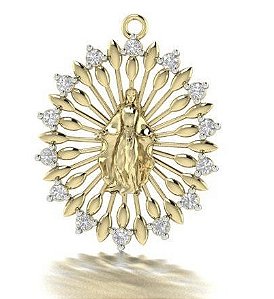 PINGENTE NSA.SRA.DAS GRAÇAS - CP5420 COM DIAMANTES