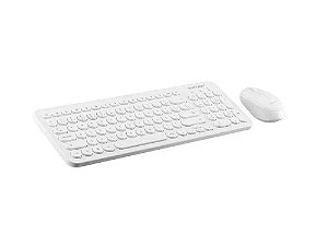 COMBO TECLADO E MOUSE SEM FIO BRANCO USB