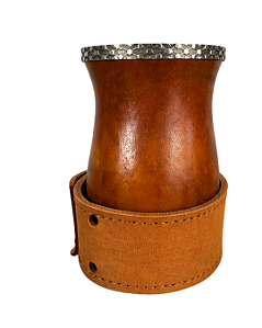 Cuia Chimarrão Porongo Bago de Touro Virola Alpaca Trab 6mm