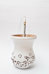 Kit Chimarrão - Cuia Cachorrinho com Bomba Inox
