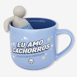 Caneca com Infusor Amo Dogs