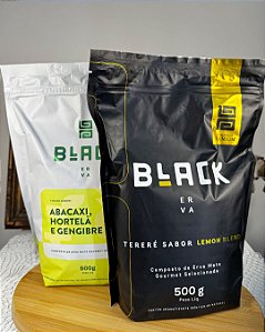Kit 2 Black Erva–Abacaxi, Hortelã e Gengibre, Menta500g