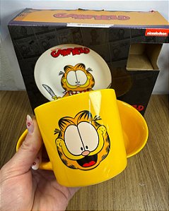Kit Café da Manhã Garfield – Caneca+ Bowl + Prato Raso