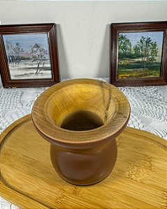 Cuia de Madeira Bago Premium Marrom Chocolate Médio