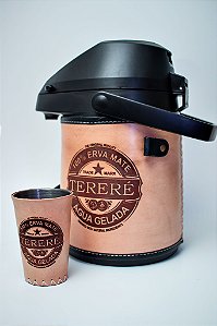 GARRAFA TERERE  EM COURO 2,5L - Inox com copo
