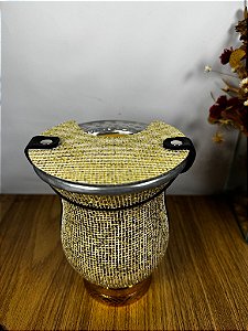 Cuia porongo para Chimarrão - Dourada com Brilho c Tapa Erva