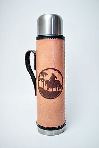 Garrafa Inox - 1l Couro Legitimo