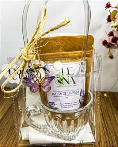 Kit Chá Prosa de Lavanda + Caneca Frutacor 200ml + Chaveiro Borboleta