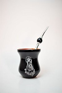 Kit chimarrão - Nossa Senhora c/ Bomba Inox