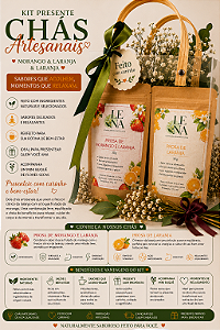 Kit Presente Chá Artesanal –Morango e Laranja+ Prosa Laranja