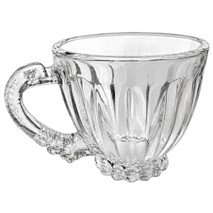 Caneca de Vidro Trabalhada 200ml para Café e Chá