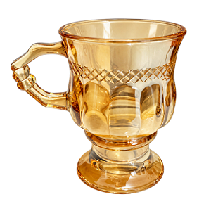 Caneca de Vidro Âmbar Trabalhada 142ml Café e Chá